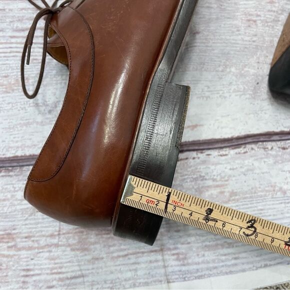 Mezlan Fiore Matte Leather Split Toe Brown Red Derby Lace Up Men’s Size 13 - Picture 4 of 8